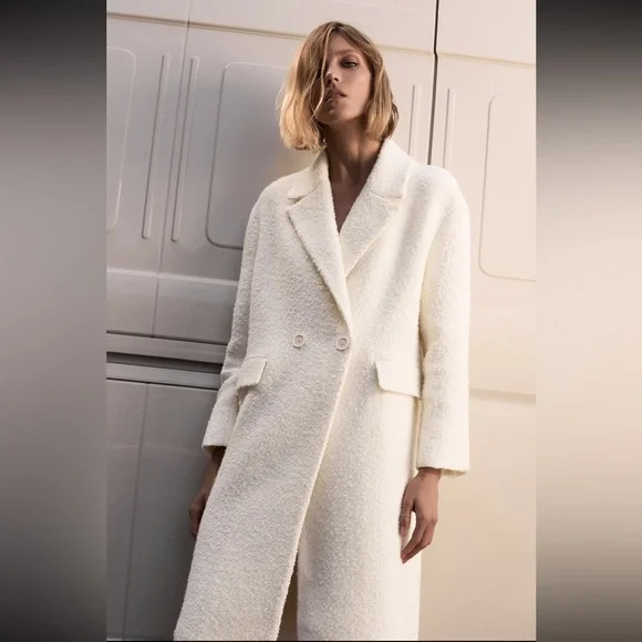 Zara Jackets Coats Zara Double Breasted Wool Blend Coat